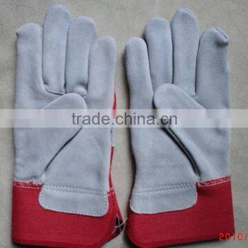 cow split leather working Gloves, leather safety gloves for mechanic