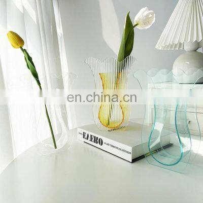 Home Decor Vase Acrylic Modern Nordic Table Colorful Flower Vase Accessories Luxury Decoration Other Home Decor Flower Vase