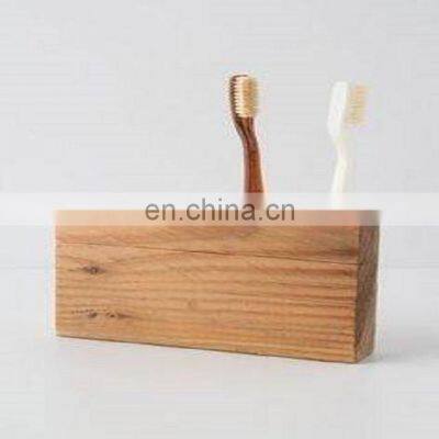 wooden tooth brush holder