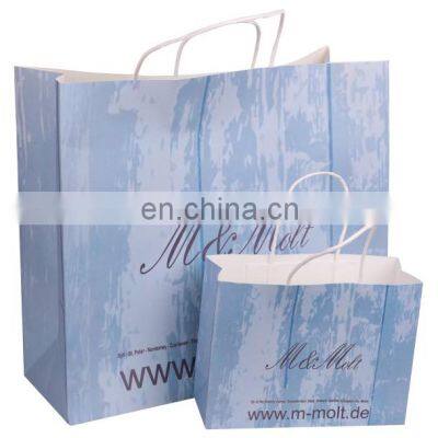 Wholesale Recyclable kraft paper bag with twisted handle reusable shopping paper bags logo printed