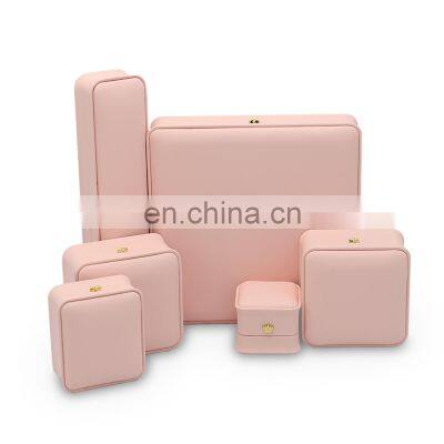 Luxury Hot Sell Custom Pink pu Jewelry Packaging Pendent Box