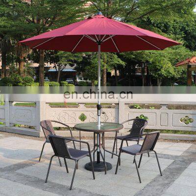 Modern Luxury Outdoor Sets Patio Rattan Furniture Folding Dining Table Set Rattan Table and Chairs Set With Umbrella photo-4