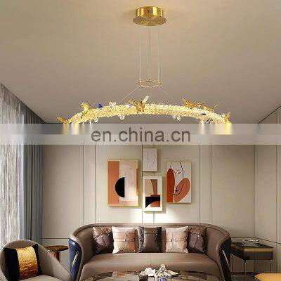 Customized Round Chandelier Hotel Bedroom Living Room Dining Room Copper Light Crystal Led Modern Luxury Chandelier photo-2