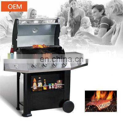 Portable 5 Burners Gas Griller Machine Commercial Smokeless Oven Barbecue Stove Gas Bbq Grill With Side Burner Toaster Ovensc photo-4