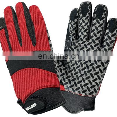 Heavy Duty High Performance Professional General Purpose Red back Synthetic Leather Palm Adjustable TPR Cuff Work Glove