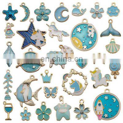 31Pcs Mixed Cute Animals Plants Flowers Enamel Charms DIY Earrings Bracelet Pendant Necklace Accessories For Jewelry Making