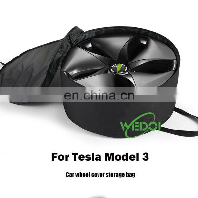 Car Wheel Cover Storage Bag Portable Carrying Wheel Hub Cover for Tesla Model 3 Accessories Oxford Cloth Car Styling