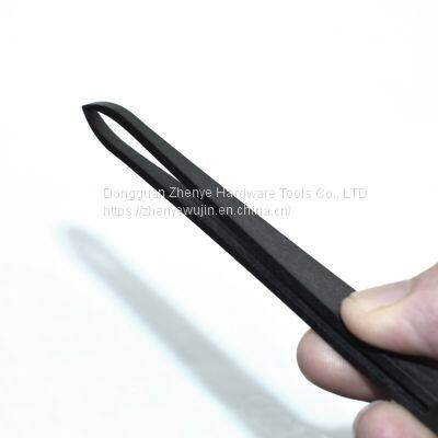 Plastic Tweezers Black Flat Head Elbow Pointed Flat Nose Round Head Plastic Anti-static Tweezers Carbon Fiber Tweezers 93304