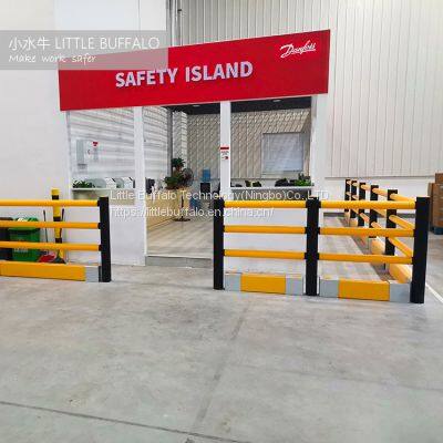 Flexible 3 Rail Rack End Barrier Customizable Dimensions Anti-collision Guardrails Crash Ground Barrier photo-2