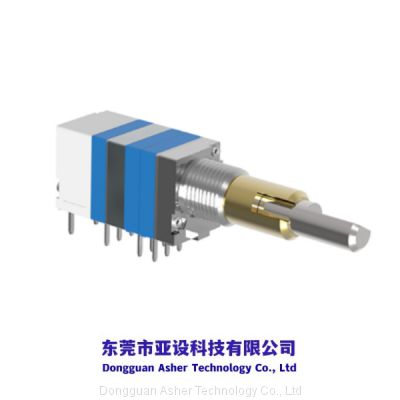 Dual axis rotation, integrated with logic encoder, potentiometer, and switch, 16 channels, 4 bit, used for communication equipment such as walkie talkies and radios