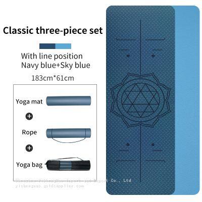 Yoga Mat Material Tpe Eco Friendly Tpe Yoga Mat Custom Double-layer Non-slip photo-4