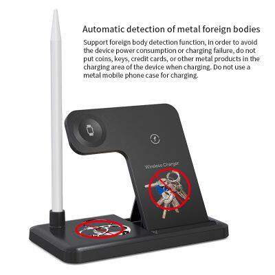 Foldable 15W 10W Fast Charge Wireless Charger Stand 4 In 1 Folding Wireless Charging Station Dock photo-5
