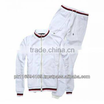 High Quality Custom Men's White Plain Cotton Tracksuit