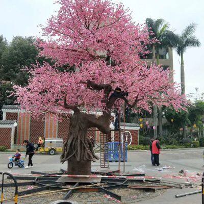 Garden Decorative Hand Made Large Artificial cherry flower tree Peach Blossom Tree for Park Decoration