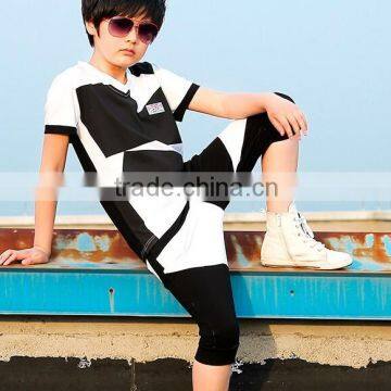 2015 Boy Sports Wear Plain T-Shirt and Sport Strip Pants / Wholesale Clothing Made in China Jiangxi photo-3