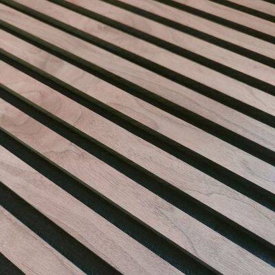 Sound Proof Polyester Fiber Wooden Acoustic Slat Board Wall Panel for Interior Wall Decoration