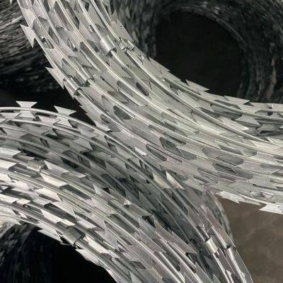 Hot Dipped Corrosion-Resistant Galvanized Razor Barbed Wire for Prison and High-Security Walls