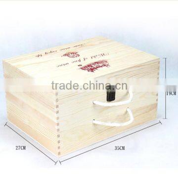 solid wood box wine box for six wine bottles