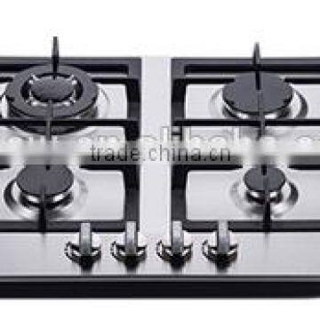 four burner stainless steel gas hob