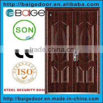 BG-F9019 Fire Rated Steel Double Entrance Door Design for Sale