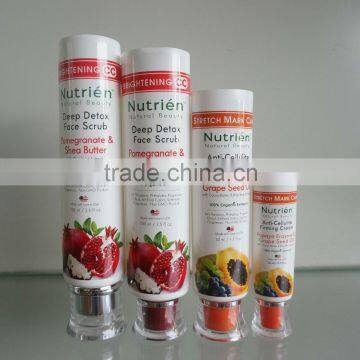 colorful labeling plastic tube for cosmetic packaging