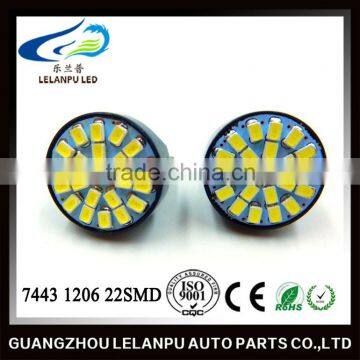 super bright led light 1206 22smd 7443 w21/5w car bulb