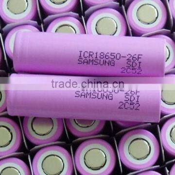 3.7v 2600mah ICR 18650-26F original samsung li-ion battery