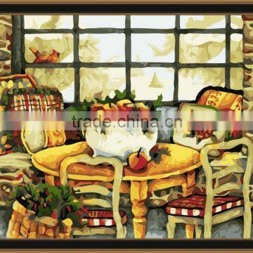DIY digital oil painting by numbers on canvas for bedroom 5241