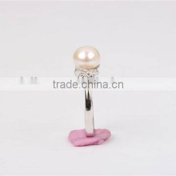 Factory Direct Sale Unique AAA Natural Sea Water Pearl Silver Ring photo-3