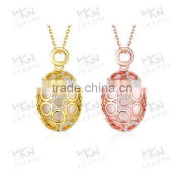 elliptical zircon nacklace in hollow design chain necklace