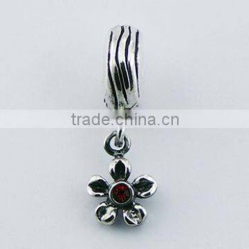 Lovely Austrian Crystals Sterling Silver Flower Charm