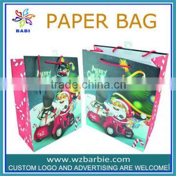 Custom Logo printed christmas shopping bag/ santa gift paper bag/ for shopping and promotiom,good quality fast delivery