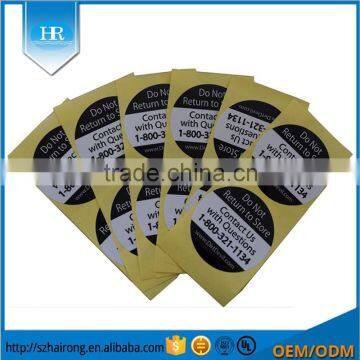 Special adhesive label round shape synthetic paper custom sticker usage logo