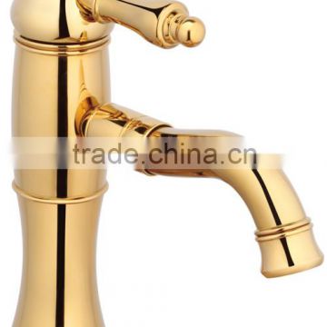 Contemporary antique brass gold-plated bathroom faucet