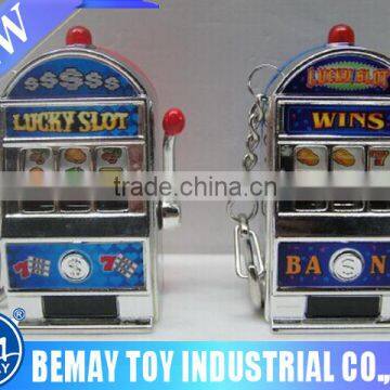 Funny mini key chain slot machine promotional gift toy with light and music