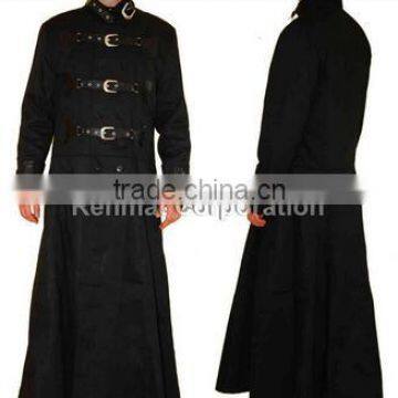 GOTHIC COTTON COAT STEAMPUNK GOTH WITH BUCKLES ON FRONTSIDE