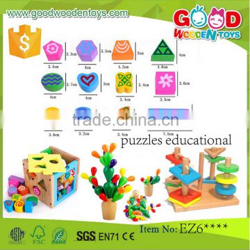 EN71/ASTM hot sale wooden puzzles educational for kids OEM/ODM intelligent block puzzles