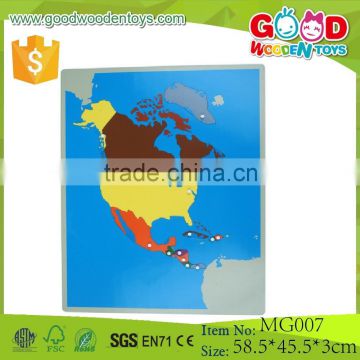 Wooden Kids Puzzle NEW North America Puzzle Map Montessori Toddler Toys Wood Match Game