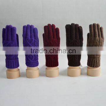 Various color cheap knitted gloves fashion winter warm mittens