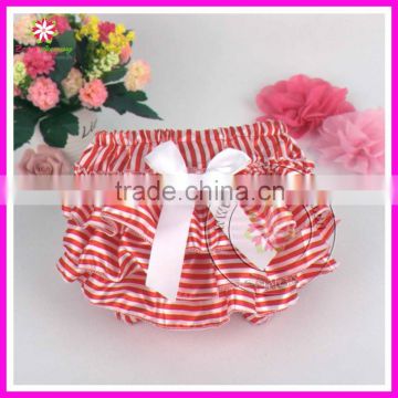 Fashion striped print baby bloomers girls satin diaper cover nappy cover