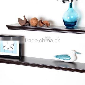 MDF black color wooden wall floating shelf