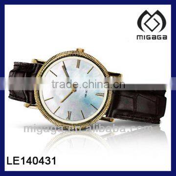 Luxury business watch/Mother-of-Pearl Dial Leather Interchangeable Watch/Mother-of-Pearl Dial watch