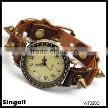 sale newest fashion lady watch leather watch straps wholesale stud watch