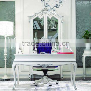 desk and chair/luxury design furniture study room furniture / white classic study room furniture HY-A3020