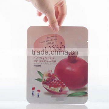 OEM fibroin mask silk facial mask,Red Pomegranate Moisturizing Silk Facial Mask Pearl whitening facial mask