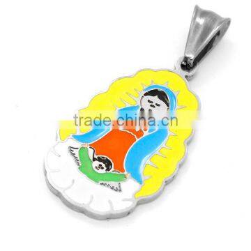 virgen de guadalupe stainless steel pendant Fashion Jewelry Mother And Daughte Gift For Girlfriend Promotional Gift Silver 2016