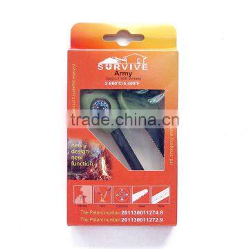 Survival Magnesium Flint Firesteel Fire Steel Starter+ Whistle+ Compass+ Rule +Raw photo-5