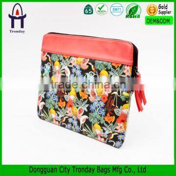 Fashionable flower pattern printing PU laptop sleeve