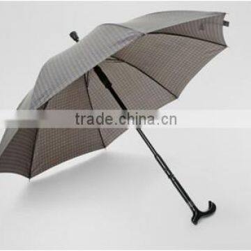 Best quality pongee fabric auto open stick walking cane umbrella