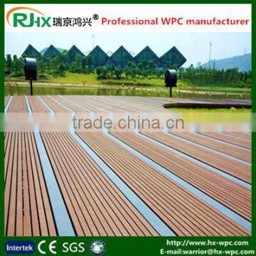 plastic outdoor wood deck flooring /outdoor environmental wpc decking floor with solid and hollow design